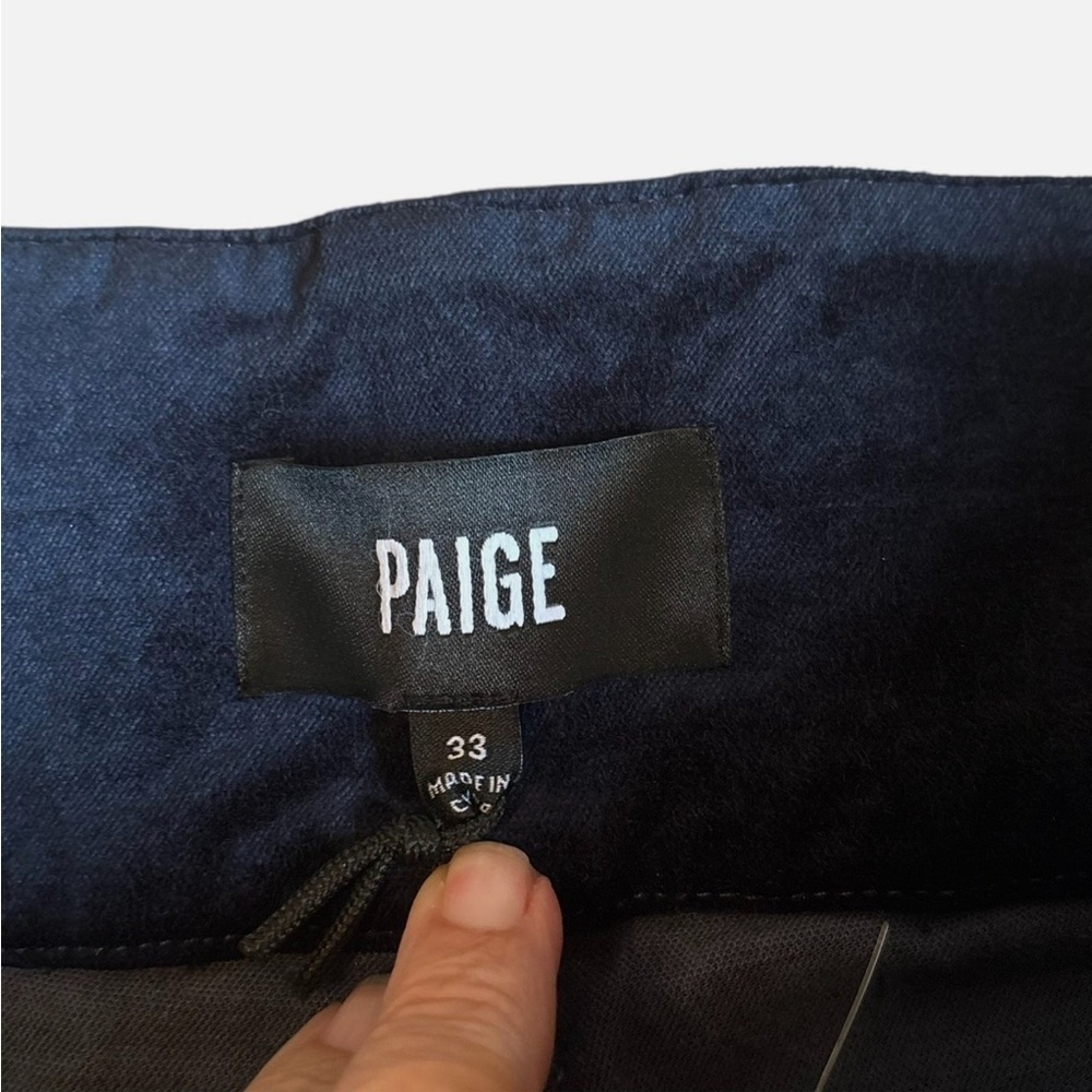 NEW Paige Women's Size 33 High Rise Lou Lou Flare Velvet y2k Pants Navy MSRP$249 - Picture 4 of 7